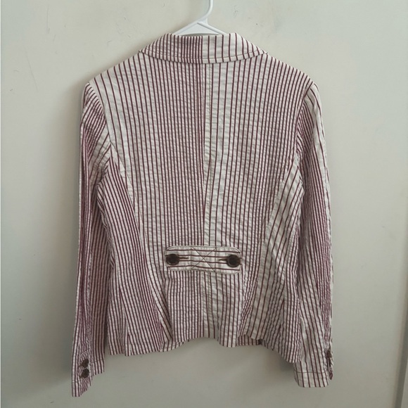 Cabi Women's Blazer Jacket Captains Fitted Red White Stripe Career Size 10 - Picture 3 of 4